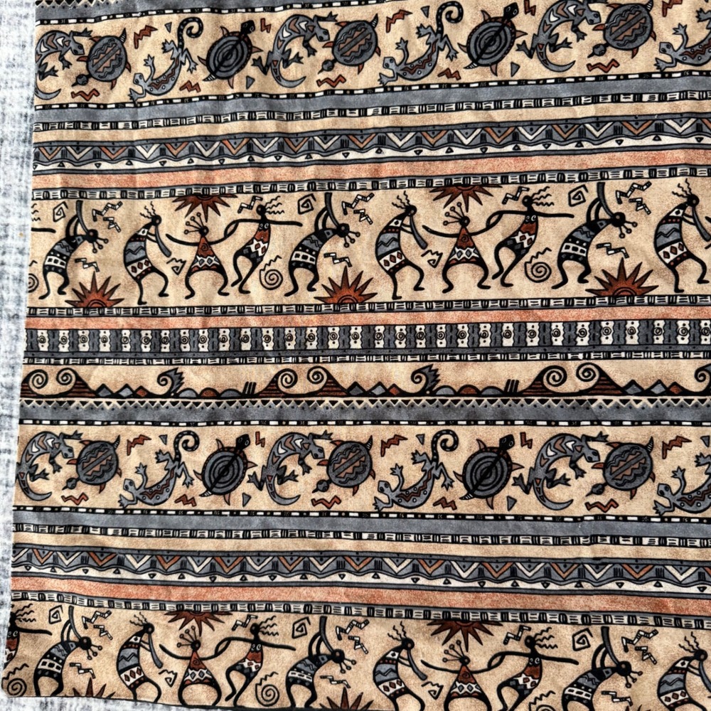 Vintage Southwestern Woven Tapestry Kokopelli Gecko Desert Table Runner 49x35 - Picture 3 of 7